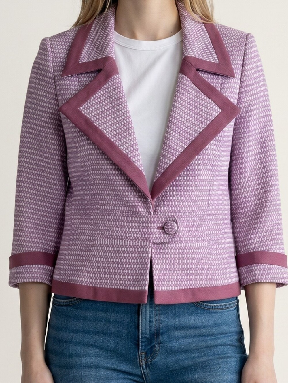 Doncaster Red Glitter Office Siren Tweed Jacket ..size 8